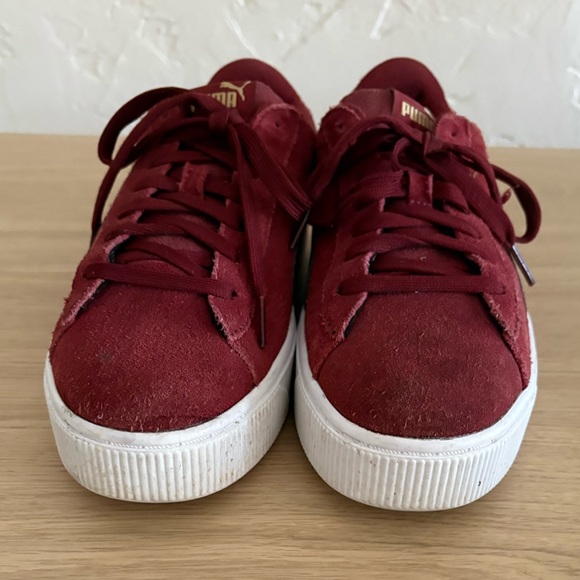Puma Vikky Stacked SD Platform Sneakers Red Fired Brick Suede Size 8.5 - Picture 5 of 16